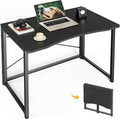 Huuger Folding Desk for Small Spaces, 31.5 Inch Foldable Computer Table | Easy Assembly, Small Writing Work Office Computer Desk, for Home Office, Study, Bedroom, Dorm, Space Saving, Black by Huuger