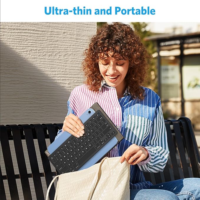 OMOTON Ultra-Slim Bluetooth Keyboard for iPad,iPad Pro/Air/Mini,iPhone | Stable Wireless iOS Keyboard with 12 Multimedia Keys, Portable Size for Office, Business, Travel, School, Black - Image 8