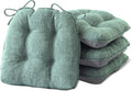 IPYNBAP Chair Cushions for Dining Chairs Set of 4, Kitchen Chair Cushions, Chair Pads with Ties Non Slip Backing, Christmas Room Decor, Tufted Memory Foam Seat Cushion 4 Pack, 15.5x15.5x4, Sage Green by IPYNBAP