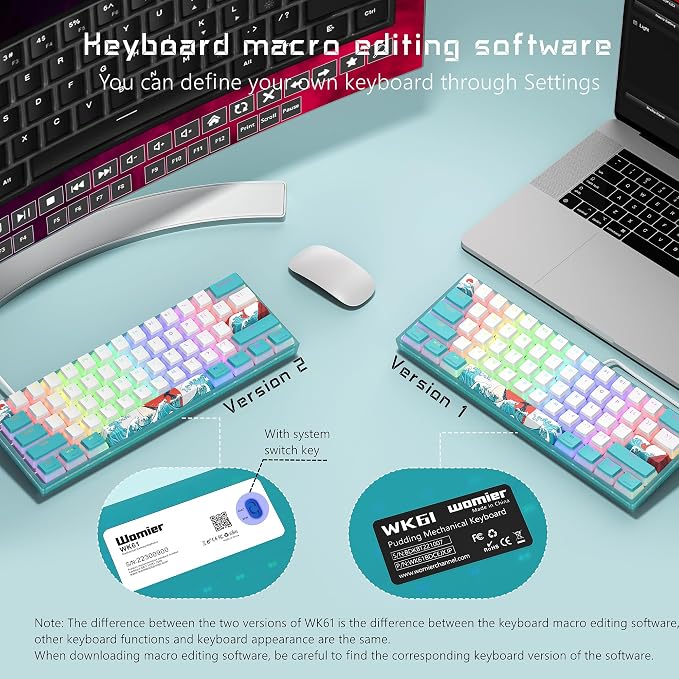 Womier 60% Percent Keyboard Gaming, Creamy Mechanical Wired Keyboard Anime - Image 8