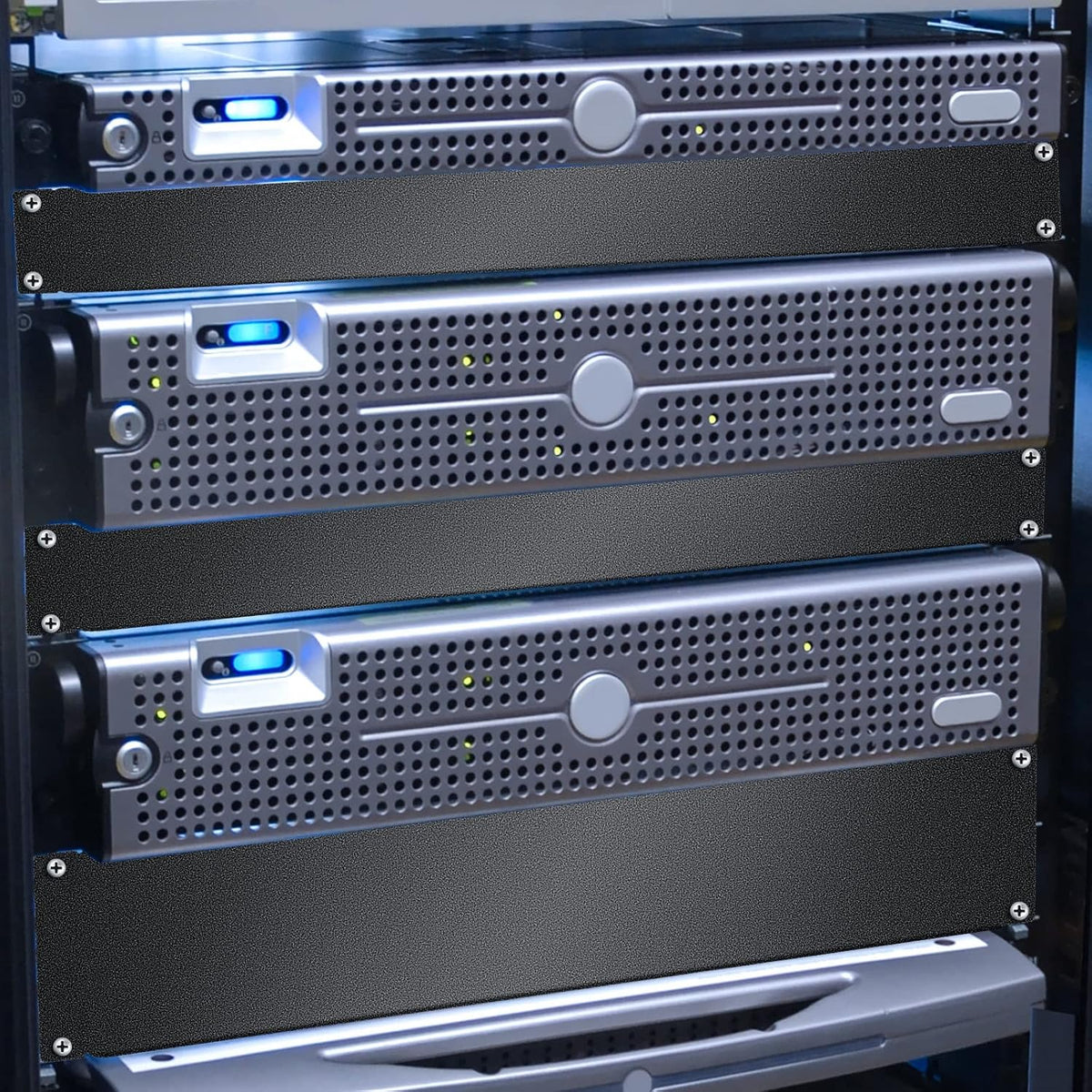 Zhengmy Blank Panel 1u 2u 4u 19 Inch Metal Rack Mount Filler, 6 Pieces - Image 5