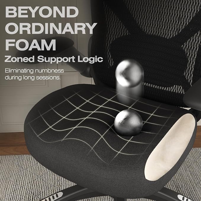 X100 Ergonomic Mesh Office Chair, Big and Tall Home Desk Chair with 5D Flip-Up Arms, Adjustable 3D Lumbar Support, Gaming & Executive Computer Chair - Image 8