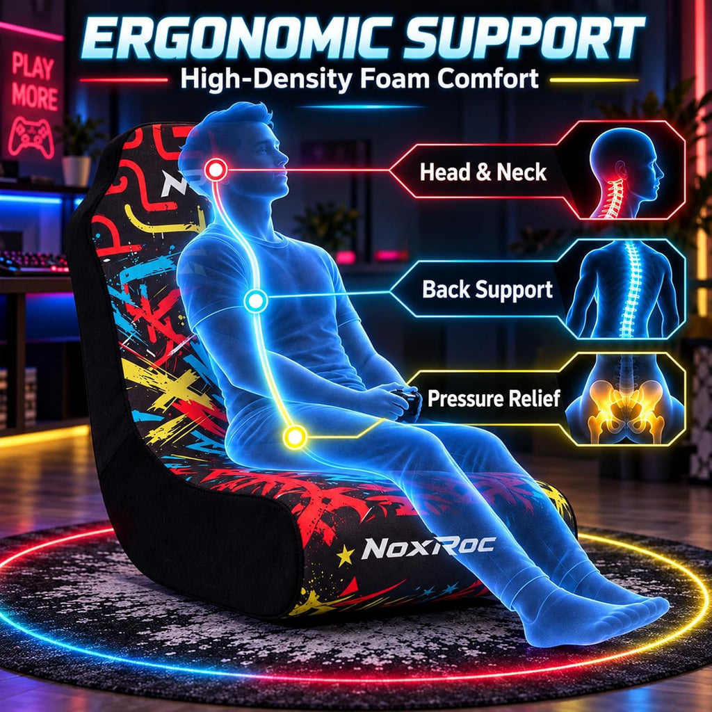 Foldable Floor Gaming Chair without RGB Led Lights for Teens Adults - Image 5