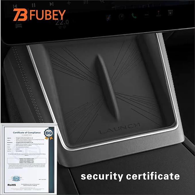 Center Console Silicone Mat for Tesla Model Y Juniper 2025 2026 (Not Fit Standard), Black - Anti-Slip Phone Tray & Wireless Charging Compatible Non-Slip Pad for Model Y Accessories - Image 5