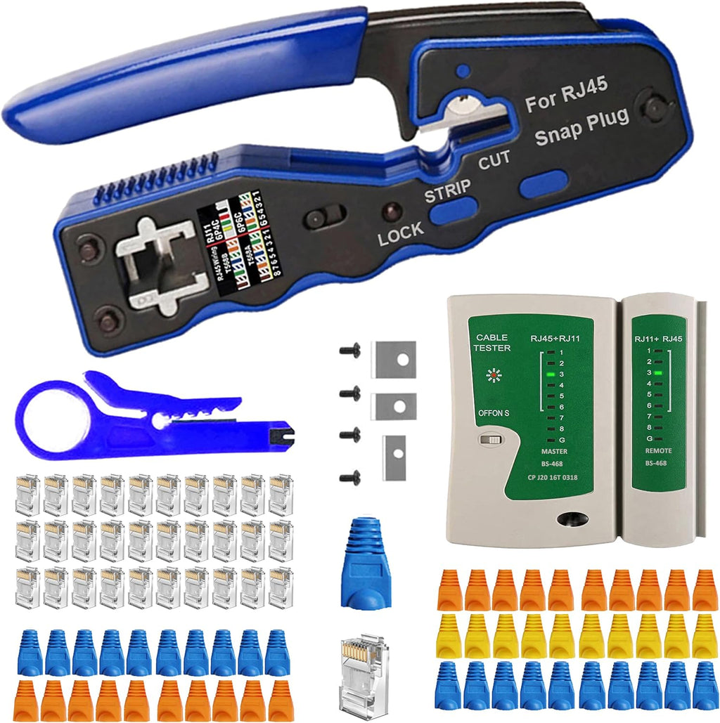 TAIWAIN CAT5 Crimp Network Wire Stripper Tool RJ45 Crimper for RJ12(Grey) by TAIWAIN-BRAND