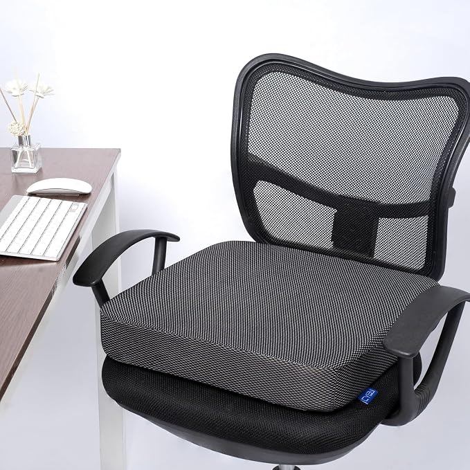 Ifoam Gel Infused Memory Foam Layer Wheelchair Cushion - Seat Cushion for Wheelchair-Office Chair, Kitchen Chair-Pressure Sore and Tailbone Pain Relief-High Dense Polyfoam Base (Black, 22×22×4 inch) - Image 7