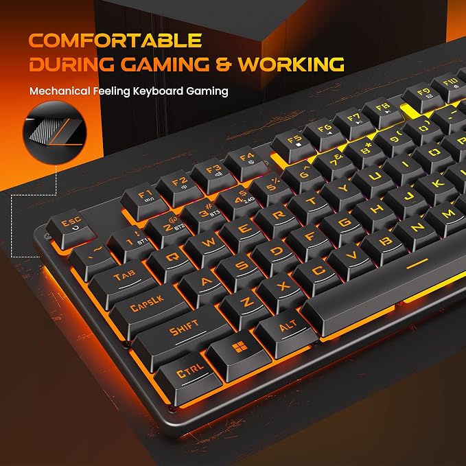 Redragon K521WL Wireless Gaming Keyboard with Knob, Tri-Mode BT/2.4G/USB-C RGB Mechanical Feeling Keyboard with Multimedia Keys, 4000mAh Battery, Anti-Ghosting, Compatible with PC - Upgrade - Image 6
