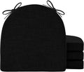 IPYNBAP Chair Cushions for Dining Chairs, Kitchen Chair Cushions, 16'' x 16'' x 2'', Non Slip Indoor Seat Cushions, Chair Pads for Dining Chairs with Ties & Removable Cover, Set of 4, Black by IPYNBAP