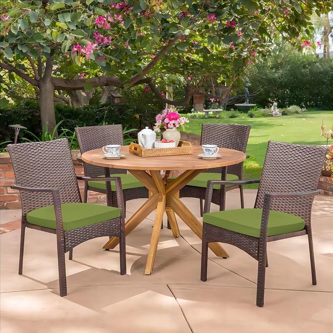 HARBOREST Outdoor Chair Cushions Set of 4, Water Resistant Patio Chair Cushions with Ties, Outdoor Seat Cushions for Patio Furniture, 17"x16"x2", Grass Green - Image 7
