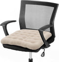 BUYUE Good Support Office Chair Cushion Padded, Soft Velvet Comfortable Non-Slip Seat Cushion for Computer Desk Kitchen Chair (1 Count, Beige) by BUYUE