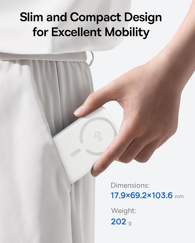 Baseus for MagSafe Portable Charger, Qi2 Certified 15W Wireless Magnetic Power Bank 10000mAh with USB-C Cable 22.5W PD Charging, Battery Pack Compatible with iPhone 17/16/15/14/13 Pro/Pro Max Series - Image 8