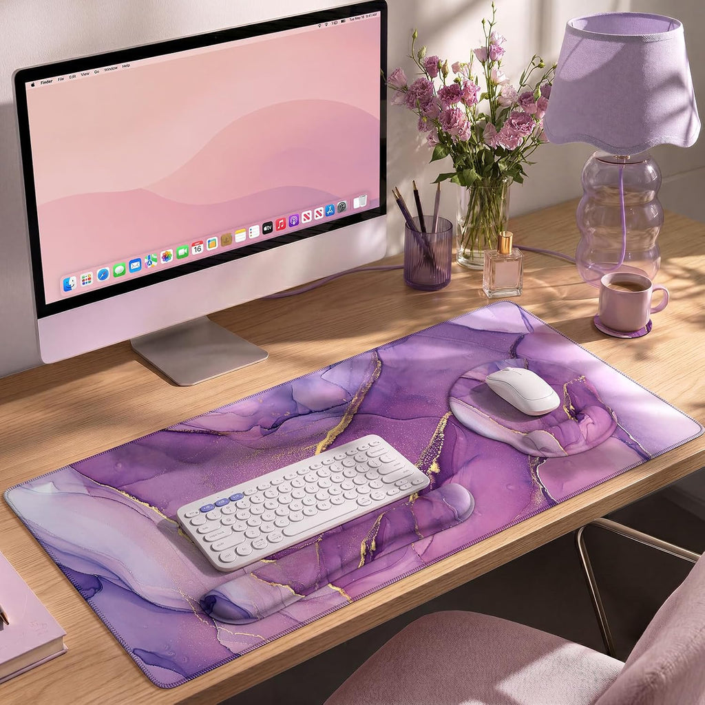 iCasso Purple Keyboard Mat 35.4"x15.7", Desk Blotter for Workspace - Image 8