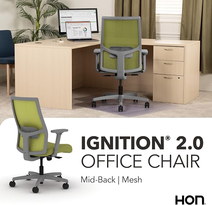 HON Ignition 2.0 Ergonomic Office Chair, Lumbar Support, Pear | Ergonomic office desk chair with lumbar support, adjustable arms, office decor, workstation comfort for focused productivity - Image 7