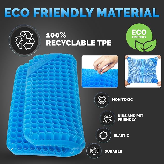 Gel Seat Cushions for Long Sitting- Extra Large & Ultra Thick(2 Inch) Orthopedic Chair Pad for Pressure Relief, Sciatica & Back Pain – Non-Slip, Cooling, Portable for Office, Car, Truck, Wheelchair - Image 8