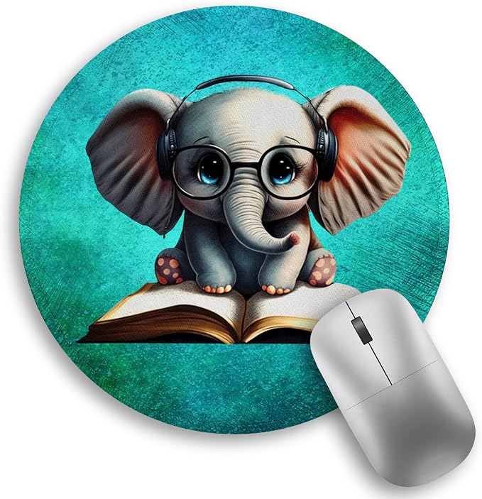 Funny Work Cute Mouse Pad, Small Round Mousepad for Desk, Laptop | Mini Travel Wireless Mice Pad for Computer, Office Accessories, Coworker Gifts, 8.6 x 8.6 inch by Lebrocoli