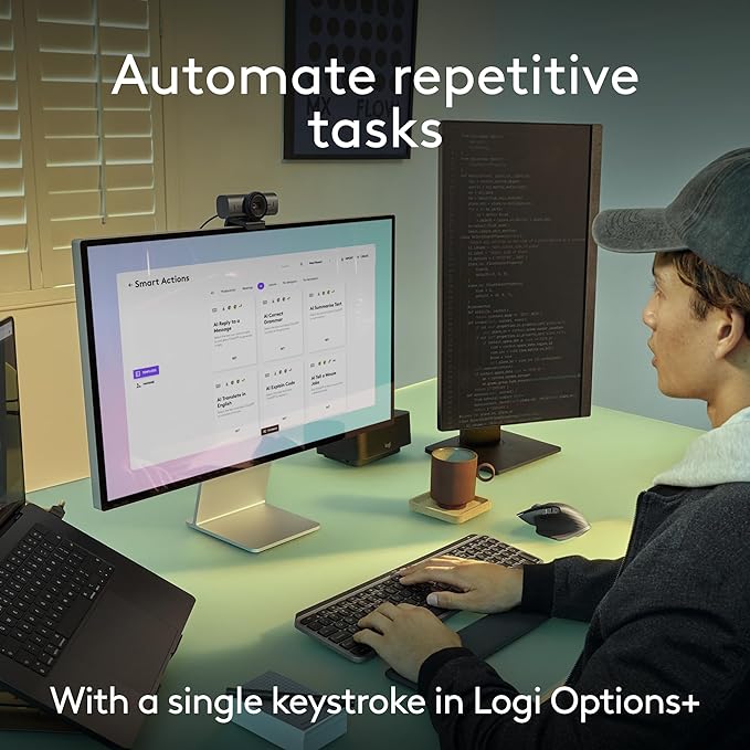 Logitech MX Keys S Combo Mac Wireless Keyboard and Mouse - Space Grey | Includes palm rest, Backlit keyboard, Fast scroll, Bluetooth, USB-C, For MacBook Pro, MacBook Air, iMac, iPad - Image 5