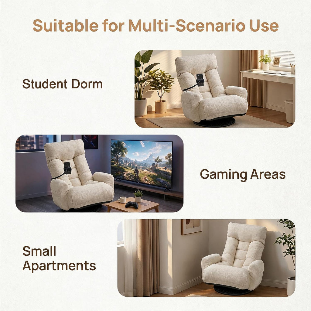 Cozy Gaming Chair Floor Sofa, Beige - Image 6