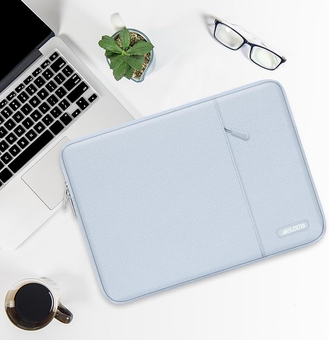 MOSISO Laptop Case 15 inch, Laptop Sleeve Bag with Pocket | Compatible with MacBook Air 15 inch M5 M4 M3 M2 2026-2023, Dell XPS, Polyester Vertical Computer Bag, Baby Blue - Image 5