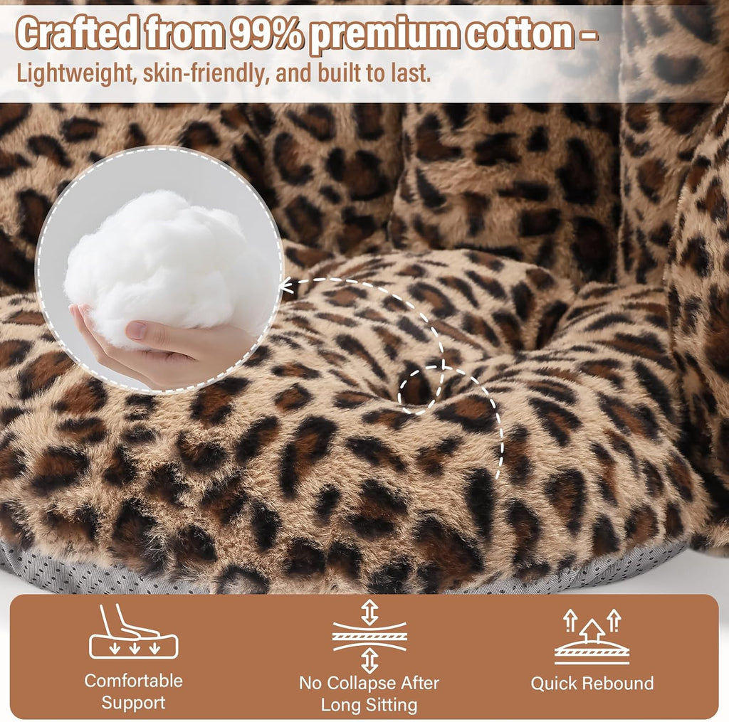 DOBUONO Comfy Office Chair Cushion: 17.5" L x 17.5" W x 18" H Cute Seat Cushion Kawaii Cushion for Gaming Chair with Backrest Non-Slip Floor Seating for Adults and Pets Khaki Stuff for Room Decor - Image 5