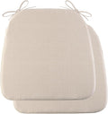 Battilo Chair Cushions for Dining Chairs with Ties, Indoor/Outdoor Kitchen Chair Pad with Non-Slip Backing, Dining Seat Cushion with Machine Washable Removable Cover, 16"x16"x2", Set of 2, Beige by BATTILOHOME