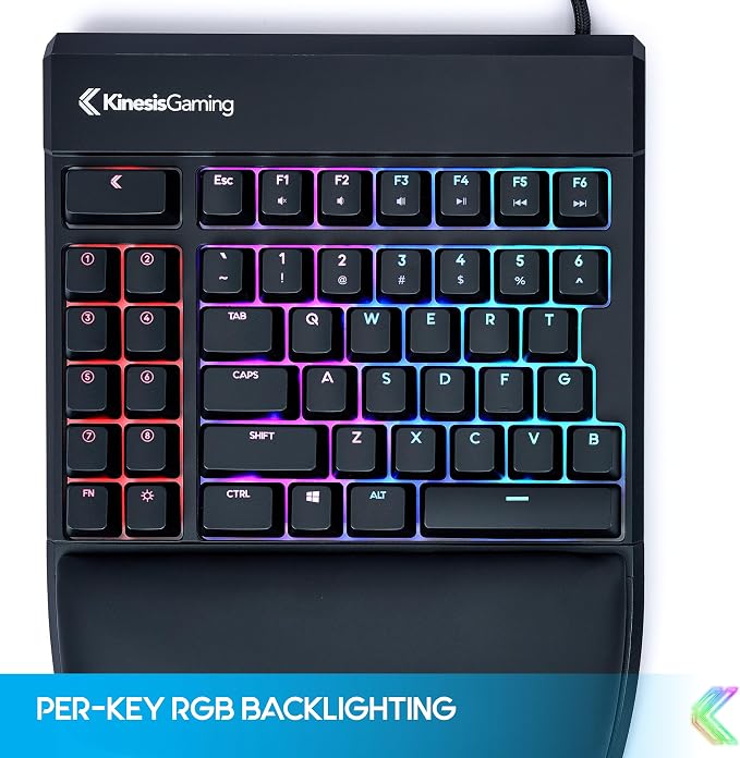 KINESIS Freestyle Edge RGB Plus Split Mechanical Keyboard | Hotswap Tactile Switches | RGB | Ergonomic | Detachable Palm Support | Fully Programmable | Mac Keycaps Included | Lift Kit Included - Image 5
