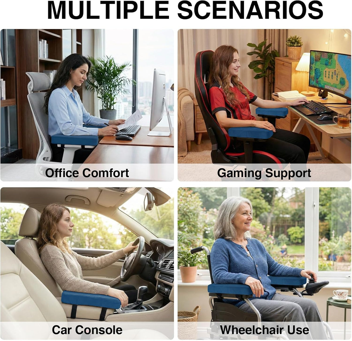 Smiry Memory Foam Office Chair Armrest Pads, Non-Slip Armrest Cushion - Image 7