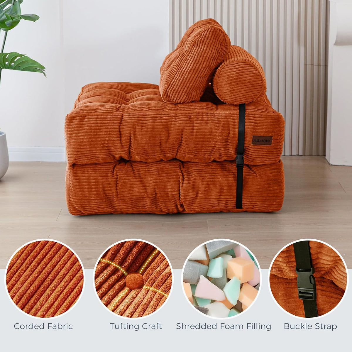 MAXYOYO Folding Sofa Bed, Convertible Chair Bed with Pillow - Image 5