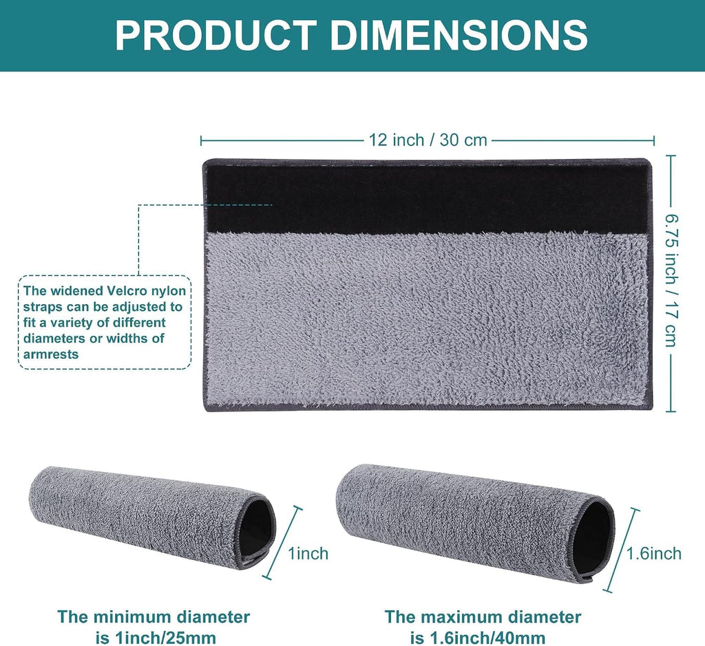 Small Office Chair Arm Covers Protectors, 2-Pack Chair Arm Pads with Straps - Image 5