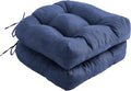 IPYNBAP Outdoor Chair Cushions Set of 2, Patio Chair Cushions with Ties, 17x17+4” Tufted Outdoor Seat Cushions, Waterproof Patio Furniture Cushions, Outdoor Dining Chair Pads, Navy by IPYNBAP