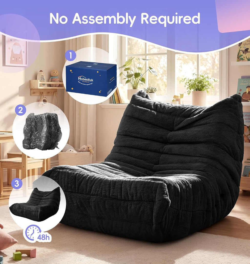 Hobestluk Small Bean Bag Chair Fireside Floor Chair BeanBag Couch Togo Sofa - Image 8