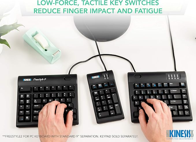 Kinesis Freestyle2 Ergonomic Keyboard for PC (20" Extended Separation) - Image 6