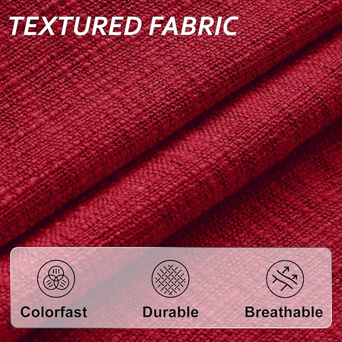 Basic Beyond Chair Cushions for Dining Chairs with Ties and Removable Cover, 2" Thick Seat Cushions for Kitchen Chairs, Set of 6, 17" x 16", Red - Image 5