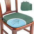 SINOSSO 6 Pack Memory Foam Chair Cushions for Dining Chairs, Friendly Woven Fabric 16" U-Shape Comfortable Kitchen Chair Pads, Removable Slip Resistant Seat Cushions (Set of 6, Green) by SINOSSO
