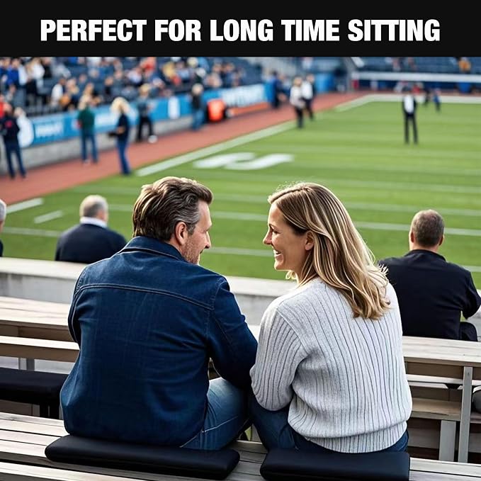 Stadium Seat Cushions 2-Pack 3-Pack, Portable Bleacher Cushions, Waterproof Oxford Fabric, Zipper Design, (Black, 2-Pack) - Image 5