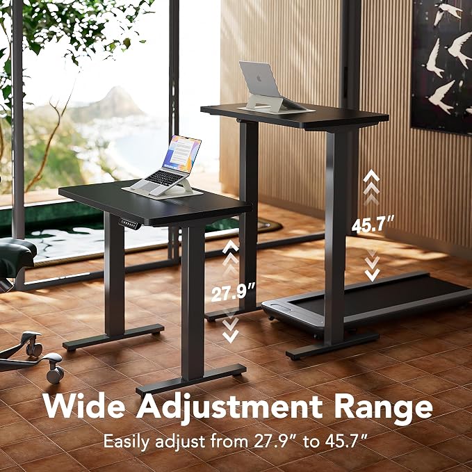 HUANUO 63 x 24 inch Electric Standing Desk Adjustable Height, 4 Memory Height Settings, Sit Stand Up Desk for Home Office & Computer Workstation, Black - Image 5