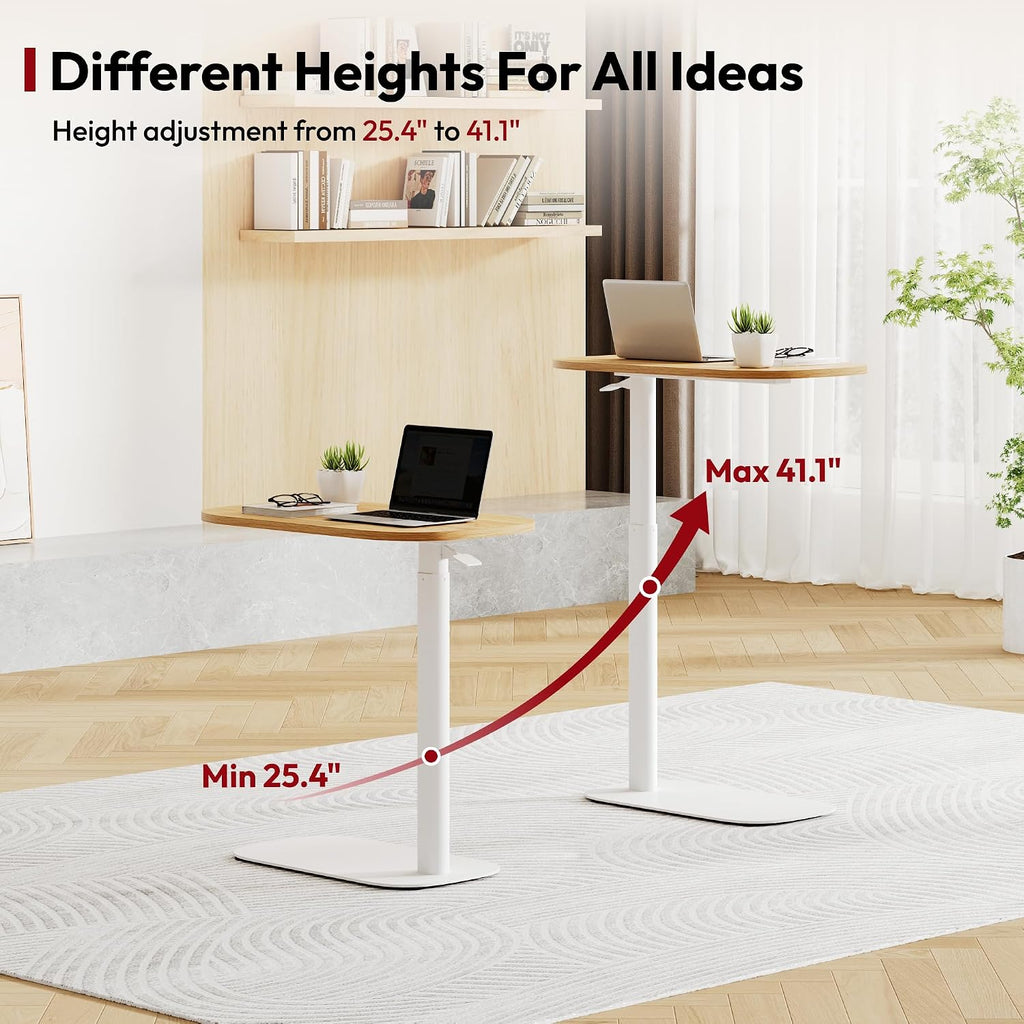 SANODESK 24''Pneumatic Height Adjustable Overbed Bedside Table Mobile - Image 5