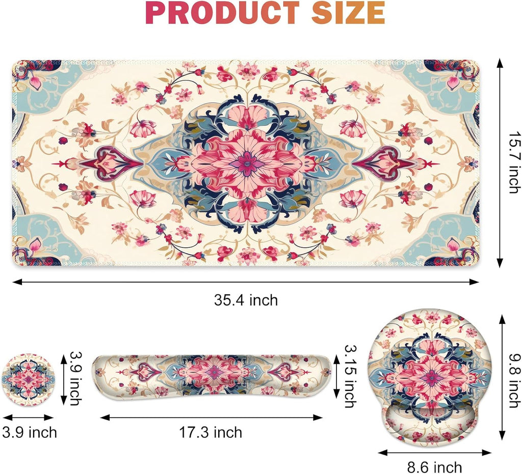 Gaming Mouse Pad, Large Desk Mat Cute Desk Pad Protector, 4in1 XXL Mousepad - Image 5