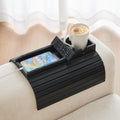 Bamboo Couch Cup Holder Tray, Foldable Couch Arm Tray Armrest Table | Anti-Spill Sofa Arm Tray Perfect for Cups, Beers, Snacks, Remote Control, Drinks by GEHE