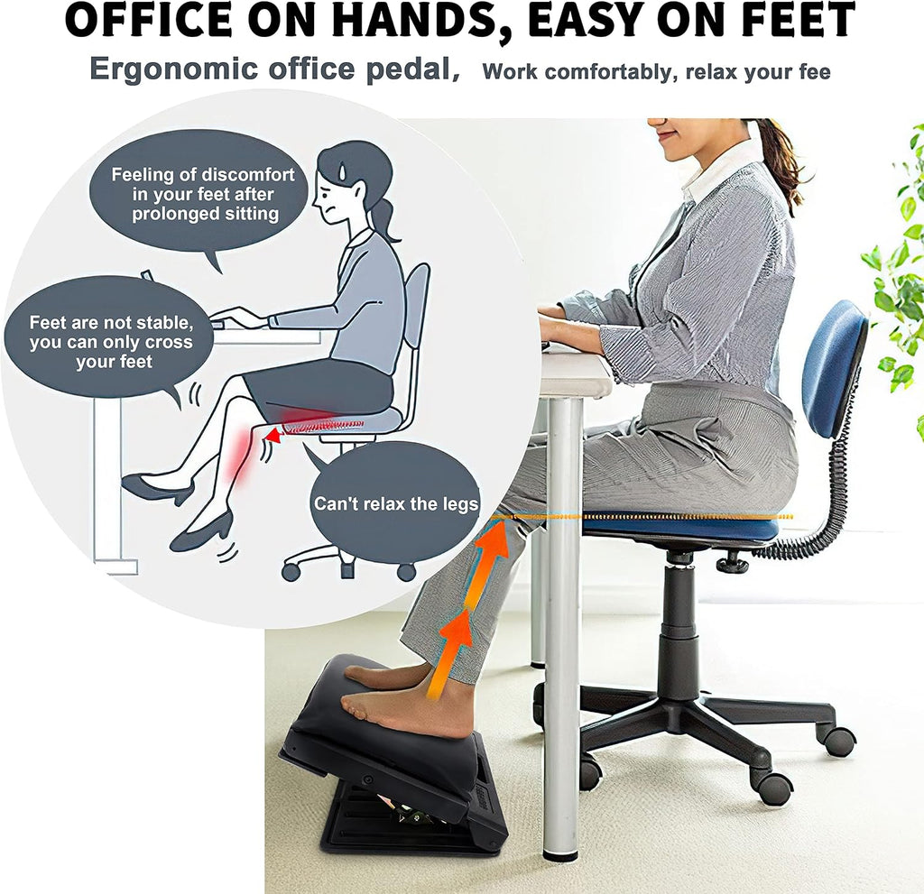 Under Desk Footrest, Multi-Angle Adjustable Foot Stoo, Detachable Cushion - Image 6