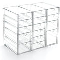 Prsildan 15 Drawers Teacher Toolbox Acrylic Containers, Set of 3 | Clear, Pens Markers Stickers Hardware Storage, Office Desk Kitchen Cabinet Garage Organizer by Prsildan