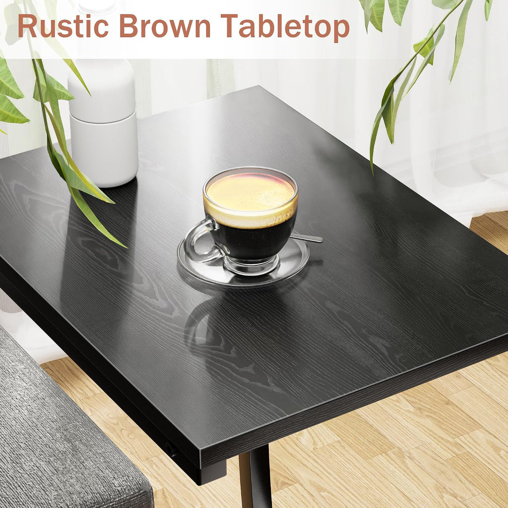 C Shaped End Table Set of 2,Side Table for Couch,Curved Support Legs, Slide Under Couch Table for Sofa, TV Tray Table for Living Room Bedroom(Black) - Image 10