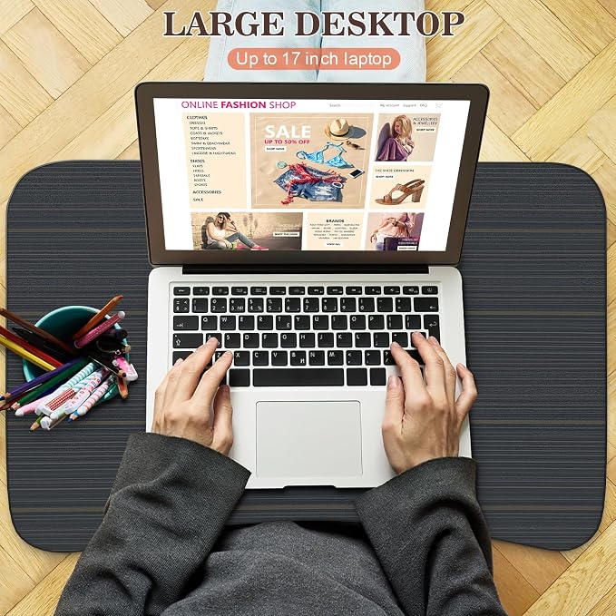 Zapuno Laptop Bed Desk, Foldable Laptop Tray Table with Tablet Slot, Lapdesk Laptop Stand for Bed Portable Standing Table for Bed Couch Floor - Image 6