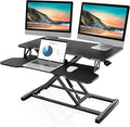FITUEYES Height Adjustable Standing Desk 32” Wide Sit to Stand Converter | Standing Desk Converter,Stand Up Desk Riser,for Dual Monitor Riser,Tabletop Workstation for Home Office,Easy Assembly by FITUEYES