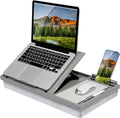 LAPGEAR Ergo Pro Lap Desk with 20 Adjustable Angles, Mouse Pad, and Phone Holder - Gray - Fits up to 15.6 Inch Laptops and Most Tablets - Style No. 49405 by LapGear