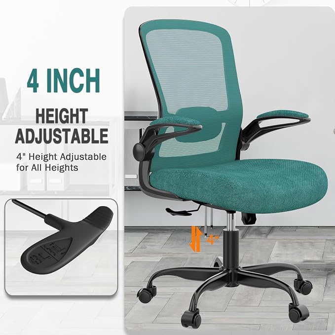 Ergonomic Office Chair w/Adjustable Lumbar, Flip Armrest, 135° Recline | Supports 300 lbs · Seat 19.48"–23.4" · Breathable mesh · 20–30 min assembly · 5-year warranty - Image 5
