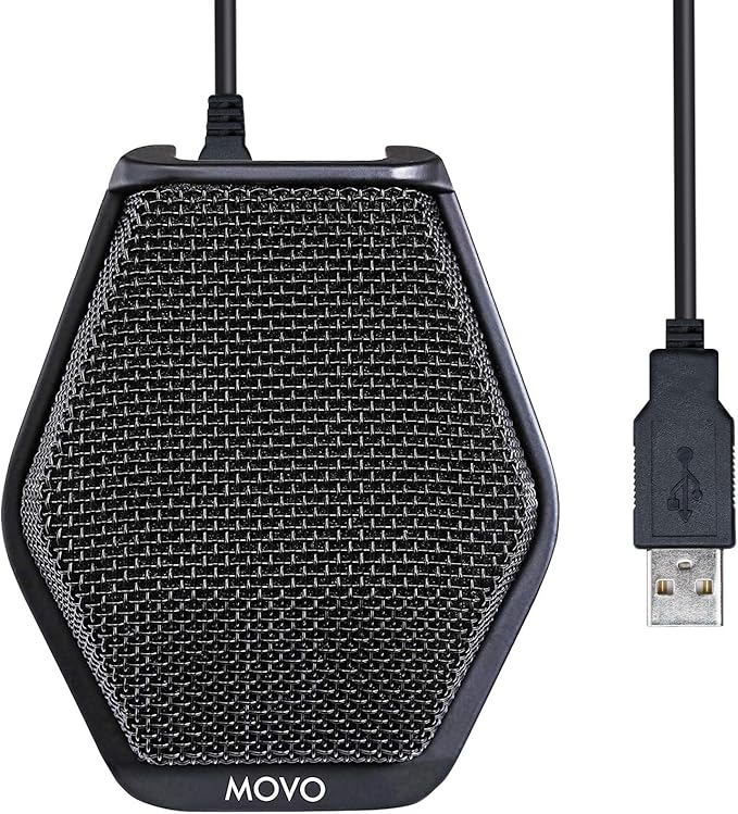 Movo MC1000 Conference USB Microphone for Computer Desktop and Laptop with 180° / 20' Long Pick up Range Compatible with Windows and Mac for Dictation, Recording, YouTube, Conference Call, Skype by Movo