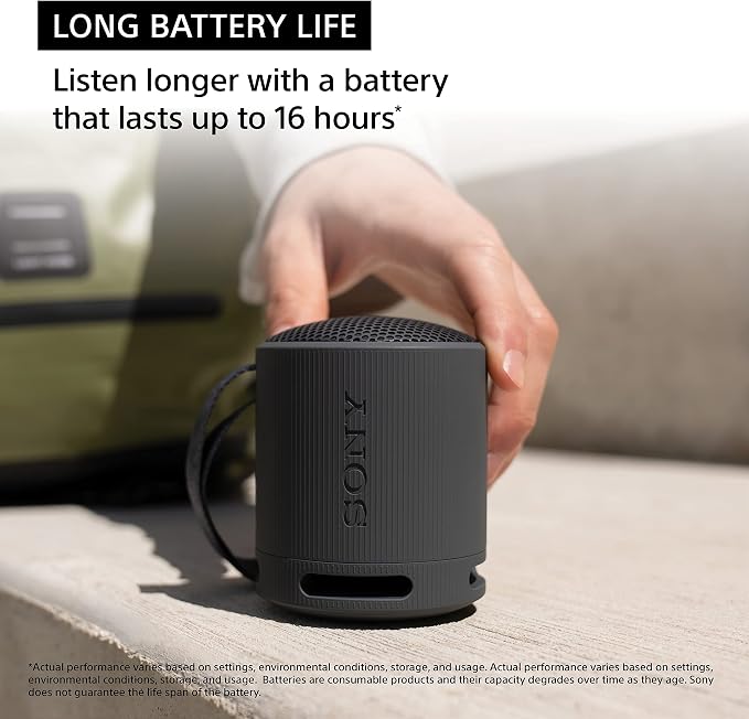 Sony SRS-XB100 Wireless Bluetooth Portable Lightweight Speaker, Orange | 16 Hr Battery, Super-Compact Travel Speaker, IP67 Waterproof & Dustproof Shower Speaker, Versatile Strap, Hands-free Calling - Image 5