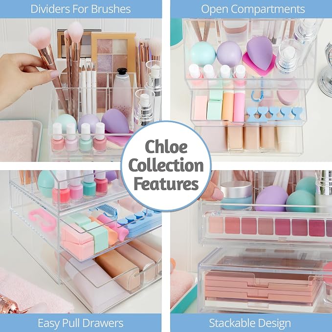 STORi Stackable Desk Organizer, Clear Pen Pencil Makeup Brush Holder for Desktops and Vanities, 6 Compartment Caddy (Made in USA) - Image 9
