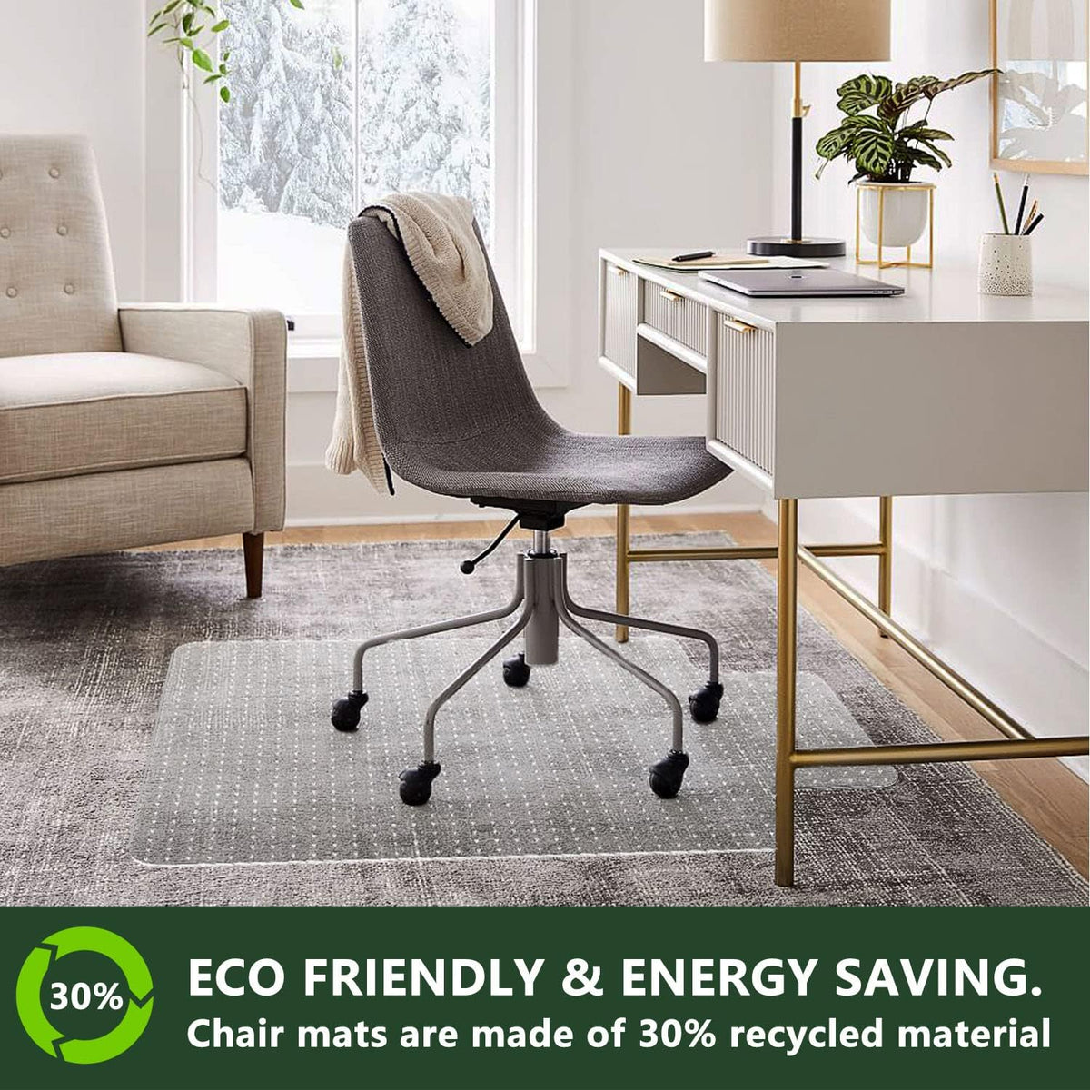 FuturHydro Office Chair Mat for Carpet, 46" x 60" Clear Office Home Floor Protector Mat, Transparent Mats for Office, Home and Gaming Floors (Rectangle) - Image 3