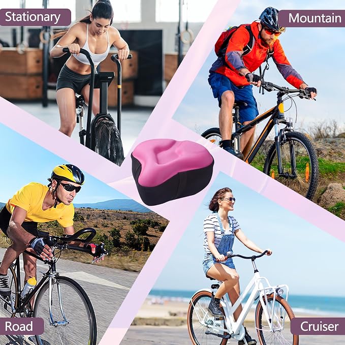 Zacro Bike Seat Cushion - Gel Padded Bike Seat Cover for Men Women Comfort, Extra Soft Exercise Bicycle Seat Compatible with Peloton, Outdoor & Indoor Bike Saddles - Image 7